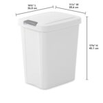 Sterilite 10439004 7.5 Gallon Black Plastic TouchTop Wastebasket - Image 3