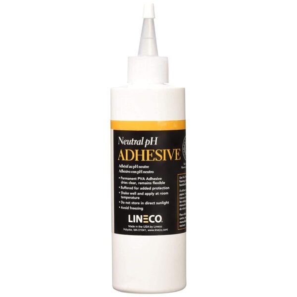 LINECO Neutral pH Adhesive 8 Oz, Acid-Free, All-purpose Glue, Dries Clear and Remains Flexible. Used for Bookbinding and Book Repair, Framing, Collages, Paper Art and Crafts