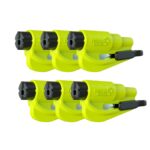 RESQME The Original Emergency Keychain Car Escape Tool, 2-in-1 Seatbelt Cutter and Window Breaker, Made in USA, Pack of 6, Yellow - Compact Emergency Hammer