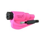 resqme The Original Emergency Keychain Car Escape Tool, 2-in-1 Seatbelt Cutter and Window Breaker, Made in USA, Pink - Compact Emergency Hammer