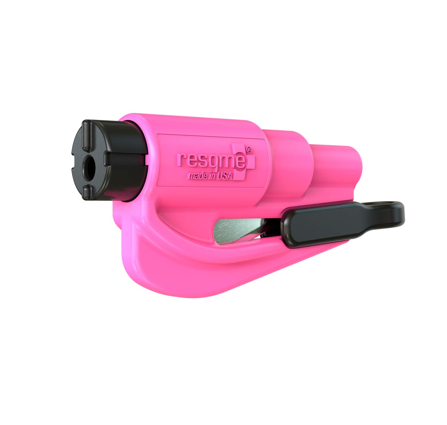 617UskmwXcL resqme The Original Emergency Keychain Car Escape Tool, 2-in-1 Seatbelt Cutter and Window Breaker, Made in USA, Pink - Compact Emergency Hammer - Image 1