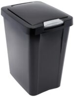 Sterilite 10439004 7.5 Gallon Black Plastic TouchTop Wastebasket - Image 5