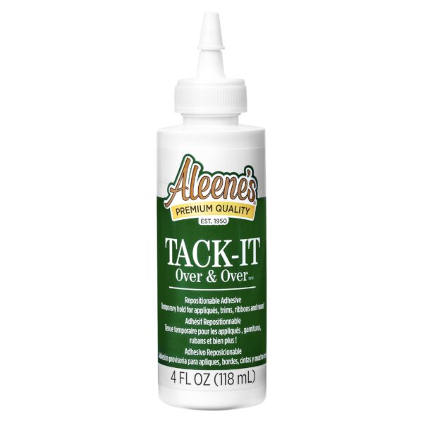 Aleene's Tack-It Over & Over Liquid Glue 4 fl oz, Repositionable and Removable Adhesive, Clear