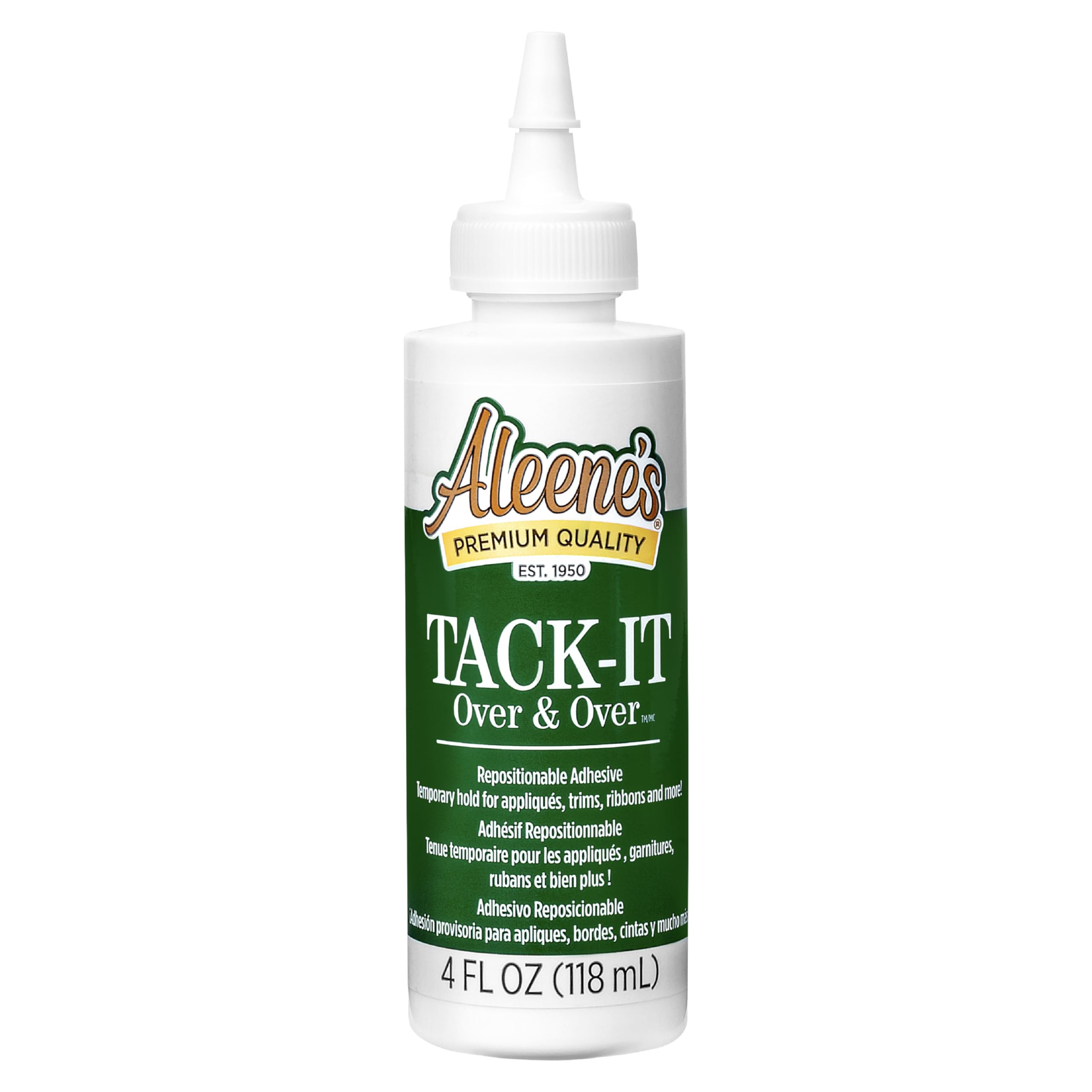 714rhd3NOIL Aleene's Tack-It Over & Over Liquid Glue 4 fl oz, Repositionable and Removable Adhesive, Clear - Image 1