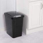 Sterilite 10439004 7.5 Gallon Black Plastic TouchTop Wastebasket - Image 2