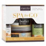 Cuccio 4 Piece Spa To Go Kit – Milk & Honey – Nourishing Skincare Set for Hydration and Softening