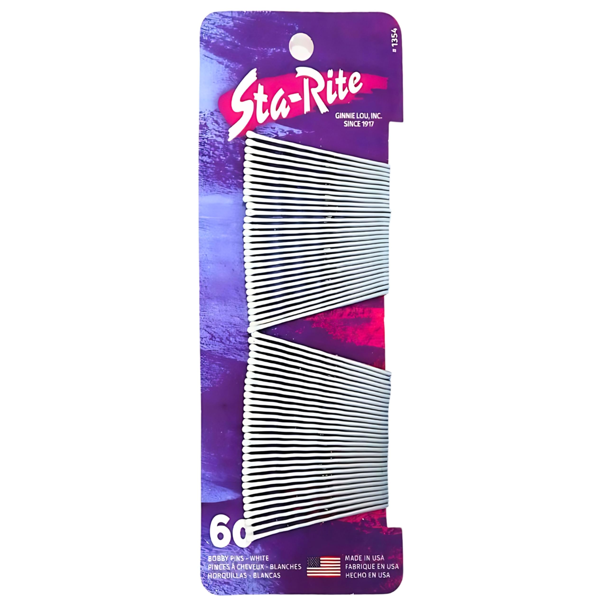 71hISKEYWuL Sta-Rite White Bobby Pins - 60 count - Image 1