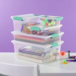 Sterilite 6-Pack Clip Box, Stackable Clear Plastic Bins with Latching Lids, Large - Writing, Arts or Crafts Supplies Storage Containers for Home, Office, Classroom and Workshop Organization - Image 4