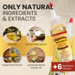 SuperGro Hair & Scalp Oil for Moisturizing, Strengthening, Nourishing, Shinning - Black Castor Light Serum Blend for Dry Scalp and Growth - For Women & Men - Grow, Care Oil 4 oz - Image 7