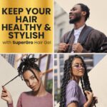 SuperGro Hair Gel with Extra Hold - For Braiding, Locking, Instant Edge Control, Twisting, Retwisting - Natural Grip Jam for Neat Shining - Braid, Loc Care Gel with Black Castor Oil - 16 oz - Image 5